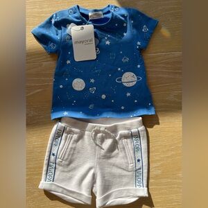 NWT Mayoral Galaxy Outer Space Baby Boy Matching Set - 3-6 months